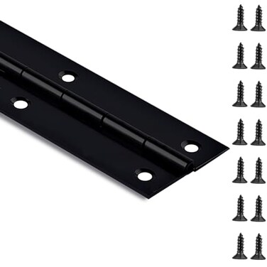 GRRONZEE Black Piano Hinge 30 Inch x 2 Inch Open Width Heavy Duty Stainless Steel Piano Hinge Continuous Hinge for Cabinet Door DIY Wood Boxes 0047 Leaf Thickness