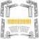 Tambee Saloon Door Hinges Heavy Duty 304 Stainless Steel Double Swing Action Hinge Self Closing Silver 2 Pack Swing Hinge Silver Hardware for Bar Cafe Patio Interior Swing Doors