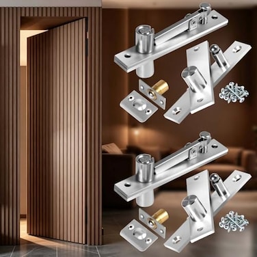 SKMYL Hidden Door Pivot Hinge Heavy Duty 200 lb Capacity Concealed Pivot System for Secret Bookcase Door Murphy Door Hardware Kit Side Mount 2 Set