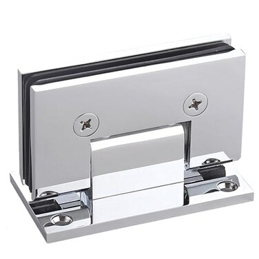 NovaNectar Brass Glass Door Hinge Heavy Duty Short Back Plate Hinges Shower Door Hardware Replacement for 516 to 12 8 to 12 mm Tempered Glass 1 Chrome