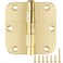 TDCHINGES 3 Pack Rounded Door Hinges 312 x 35 inch 58 Radius Polished Brass 3 Inch Gold House Interior Hinge for BedLivingGuestPantryStorageStudyWork Room Doors Heavy Duty Steel Hardware Kit