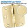 TDCHINGES 3 Pack Rounded Door Hinges 312 x 35 inch 58 Radius Polished Brass 3 Inch Gold House Interior Hinge for BedLivingGuestPantryStorageStudyWork Room Doors Heavy Duty Steel Hardware Kit
