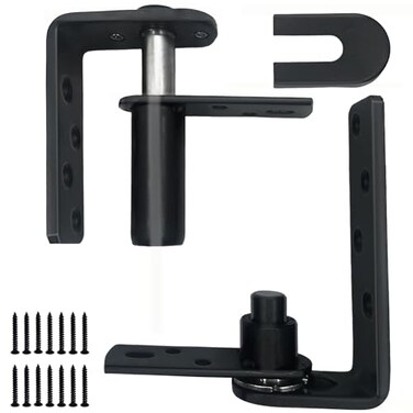 YJMKOI Upgraded Saloon Door Hardware SelfReturn Double Swing Hinge Gravity Hinge Heavy Duty Black 304 Stainless Steel 110Lbs