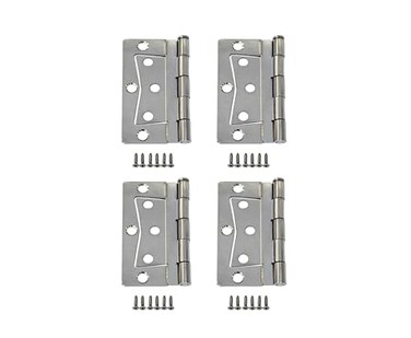 QCAA Heavy NonMortise Butterfly Hinge for Mobile HomeRV 35 Removable Loose Pin Satin Nickel 4 Pack Made in Taiwan