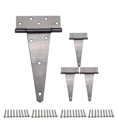 QCAA Stainless Steel Extra Heavy Tee Hinge 10 Polished Stainless Steel 4 Pack Made in Taiwan