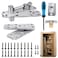 Onedaful Cuzofu Hidden Door Hinge Pivot 570lbs Heavy Duty Invisible Door Hardware for Secret Room Concealed Bookcase 360 Swing Door Hinge System Silver