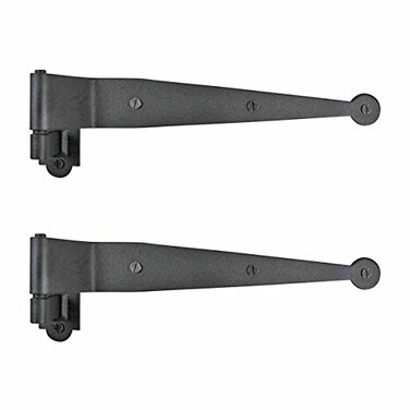Renovators Supply Manufacturing Pack of 2 Black Pintle Strap Hinge 1175 Inch Offset Colonial Shutter Hardware