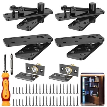 Weigreat Heavy Duty Hidden Door Hinge 570LBS Load Bearing Thickened Solid Alloy Steel 360 Rotation Invisible Pivot Hinge for Secret Doors Bookcase Murphy Shelf Doors