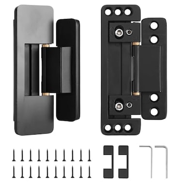 HBL' HBL 2 Pack Hidden Door Hinges UltraThin Adjustable Concealed Hinges for Secret Doors Pantries Closets Heavy Duty Invisible Design