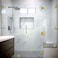 Ranbo 90 WalltoGlass Shower Door Hinges Heavy Duty 5 MM Solid Brass Design Fits 51612 812mm Tempered Glass Brushed Champagne Gold for Frameless Shower Enclosures 2Pack