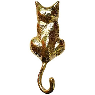 Anatolica Cat Door Knocker Solid Brass 611 inches Polished Brass