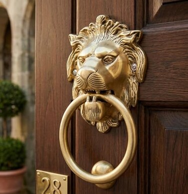 StonKraft Brass Lion Door Knocker Knockers Gate Knocker Door Accessories Lion 6
