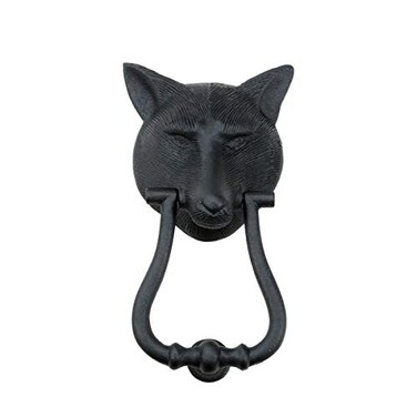 Renovators Supply Manufacturing Door Knockers for Front Door 85 in Black Cast Iron Fox Head Shaped Door Knocker with Mounting Hardware