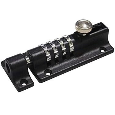 Sososhoot Sliding Combination Bolt Combi Bolt Latch Keyless Combination Bolt 4 Digit Pin Dial Slide Bolt for Sheds Gates Cupboards Fences