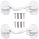 QJZXUEZHEN 2Pcs 3 inch Barn Door Lock Cabin Hook Eye Latch Gate Door Swivel Window Door Hook with Mounting Screws White