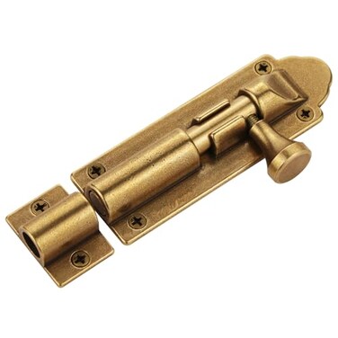 Runningfish Solid Cast Brass Barrel Bolt Antique Brass Door Slide Latch Lock Heavy Duty Gate Sliding Bolt Latch