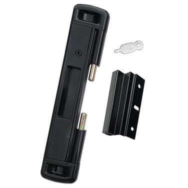 CAL DOUBLE-BOLT LOCK Double Bolt Lock for Sliding Glass Doors Newly Patented Advanced Technology to Keep Your Family Safe and Secure High Security Lock Virtually Burglar Proof Black