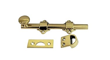 QCAA Solid Brass Dutch Door Bolt 6 Polished Brass 1 Pack Made in Taiwan