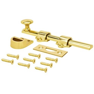 NUK3Y PRODUCTS K3 Nuk3y Heavy Duty Solid Brass Dutch Door Surface Bolt 6 Polished Brass