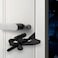 INIRET 2 Pack Black Adjustable Heavy Duty Portable Door LockSecurity Device for Enhanced Safetyfor HomeTravelHotelsApartments Prevents Unauthorized EntryNo DrillSilicone Protector Caps Included