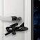 INIRET 2 Pack Black Adjustable Heavy Duty Portable Door LockSecurity Device for Enhanced Safetyfor HomeTravelHotelsApartments Prevents Unauthorized EntryNo DrillSilicone Protector Caps Included