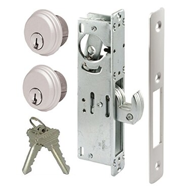 Pacific Doorware Storefront Door Mortise Lock Hook Deadbolt Double Keyed Cylinder Combo Adams Rite Cam in Aluminum 3132 Backset