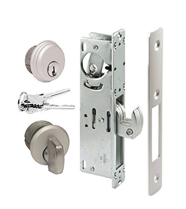 Pacific Doorware Keyed Hookbolt Set Turnknob Aluminum Silver 3132 Backset
