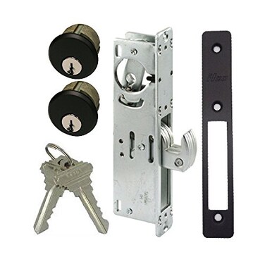 Pacific Doorware Keyed Hookbolt Set Double Cylinder Duronotic Bronze 3132 Backset