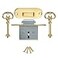 UNIQANTIQ HARDWARE SUPPLY Rounded Full Mortise Lock wTwo Skeleton Keys for Roll Top Desk Antique Furniture Hardware UA032L