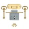UNIQANTIQ HARDWARE SUPPLY Rounded Full Mortise Lock wTwo Skeleton Keys for Roll Top Desk Antique Furniture Hardware UA032L