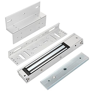 YUANWIN Electromagnetic Lock with Z and L Bracket 280KG 600LBS Holding Force Electric Magnetic Door Lock 12V Fail Safe NC Mode for Access Control System