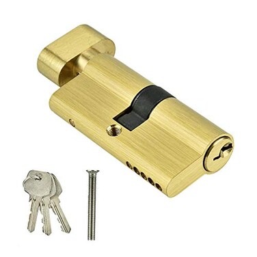 Zopsc 65mm Cylinder Lock Copper Single Open AntiTheft Door Lock Cylinder with Keys Strong and Proof Suitable for Wooden Doors Aluminum Doors