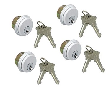 Pacific Doorware Storefront Door Mortise Lock Cylinder Thumbturn MKCMTC PDW Double Cylinder Aluminum Silver 4 Pack