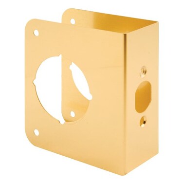 PRIME-LINE PrimeLine U 9558 Brass Lock and Door Reinforcement Plate for 134 In Thick Doors Brass Finish Single Pack