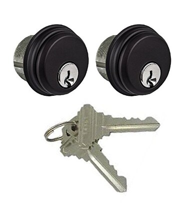 McAvory Cylinder Locks Durable Commercial Storefront Lock 2 Keys Double Cylinder Duronotic Bronze 2 Pack