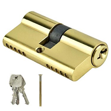 Zopsc 60mm Cylinder Lock Copper Dual Open AntiTheft Door Lock Cylinder with Keys Strong Resistance and RustProof Suitable for Wooden Doors Aluminum Doors