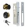 AIsecure Commercial Mortise Door Lock with Thumbturn 3132 Backset Storefront Door Deadbolt Lock Solid Brass Cylinder Direct Replacement for Aluminum Narrow Stile Doors Black