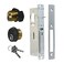 AIsecure Commercial Mortise Door Lock with Thumbturn 3132 Backset Storefront Door Deadbolt Lock Solid Brass Cylinder Direct Replacement for Aluminum Narrow Stile Doors Black
