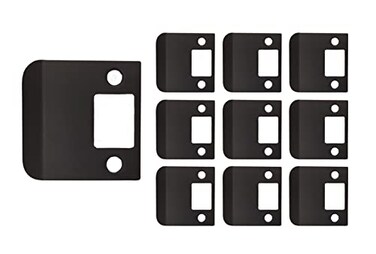 QCAA Solid Brass Extended Lip Strike 214X214 OilRubbed Bronze 10 Pack Made in Taiwan