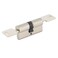 Jeriup 60mm251025 Satin Nickle Euro Cylinder Brass Door Lock Cylinder with 5 Keys dimple Both Side keyed Copper Cylinder AntiRust Corrosion Resistant AntiTheft