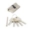 Jeriup 60mm251025 Satin Nickle Euro Cylinder Brass Door Lock Cylinder with 5 Keys dimple Both Side keyed Copper Cylinder AntiRust Corrosion Resistant AntiTheft