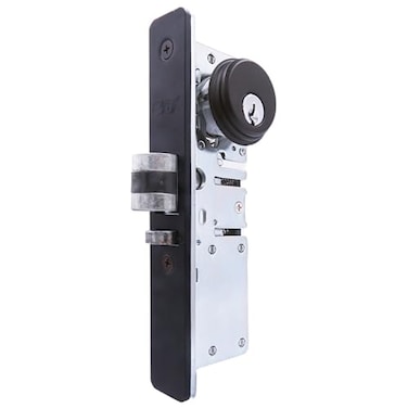 elox Narrow Stile Aluminum Door Mortise Deadlatch Lock Double Keyed Cylinder 4 Keys Handing Reversible 3132 Backset in Bronze Duronodic Finish