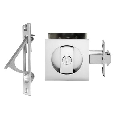 senharvest Pocket Door LockPrivacy Door Hardware Suitable for Bathroom Bedroom etc Recessed 2 Sided 2 38 Backset Invisible Hardware for 1 38 to 2 316 Thickness Door Sliver Privacy Lock With Edge Pull