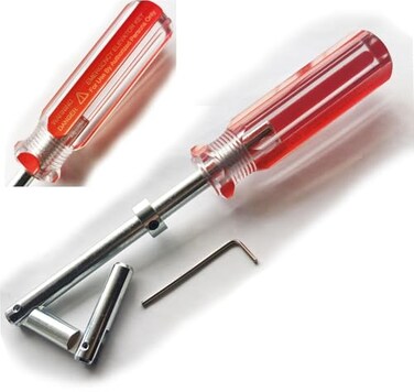 YnFag Elevator Drop Key Double Knuckle Emergency Drop Key Red Handle with Printed Warning 1