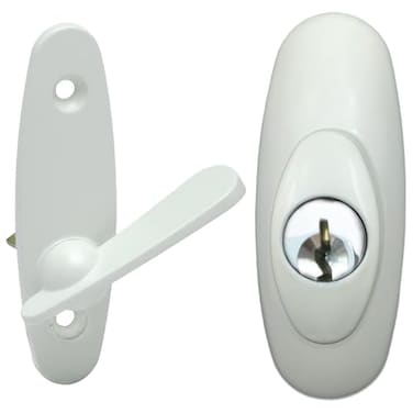 N8LokNLok Gliding Patio Door Keyed Lock Assembly Thumb Latch Compatible with Andersen Tribeca Style OEM Part 2573068 2573078 2573609 2916 Hole Centers NonHanded White Diecast