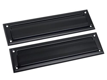 QCAA Solid Brass Mail Slot with Solid Brass Interior Back Plate 10 x 3 Matte Black 1 Pack Made in Taiwan