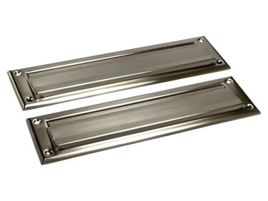 QCAA Solid Brass Mail Slot with Solid Brass Interior Back Plate 10 x 3 Satin Nickel 1 Pack Made in Taiwan