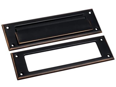 QCAA Solid Brass Mail Slot with Solid Brass Interior Frame 10 x 3 Venetian Bronze 1 Pack Made in Taiwan