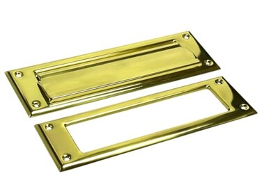 QCAA Soild Brass Mail Slot with Solid Brass Interior Frame 878X278 Polished Brass 1 Pack Made in Taiwan