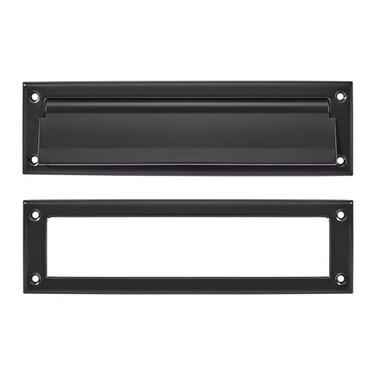 khtumeware Matte Black 13 inch 1Pack Solid Brass Mail Slot with Solid Brass Internal Frame is Well Made Door Mail Slots